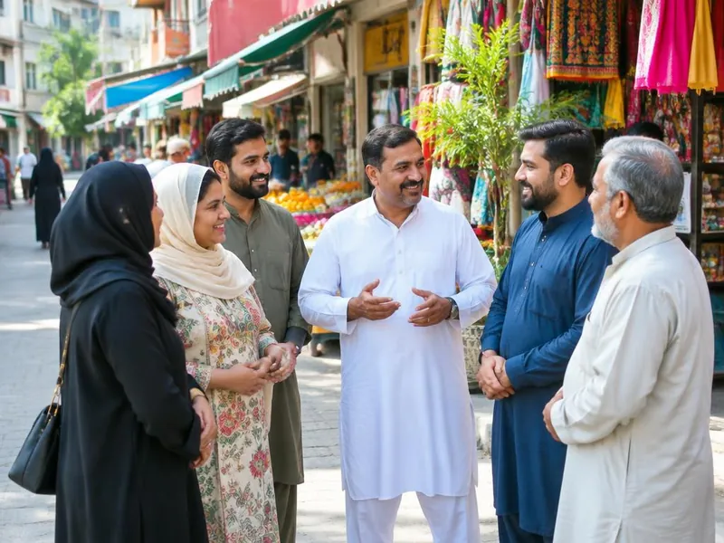 Members of a Pakistani market association
